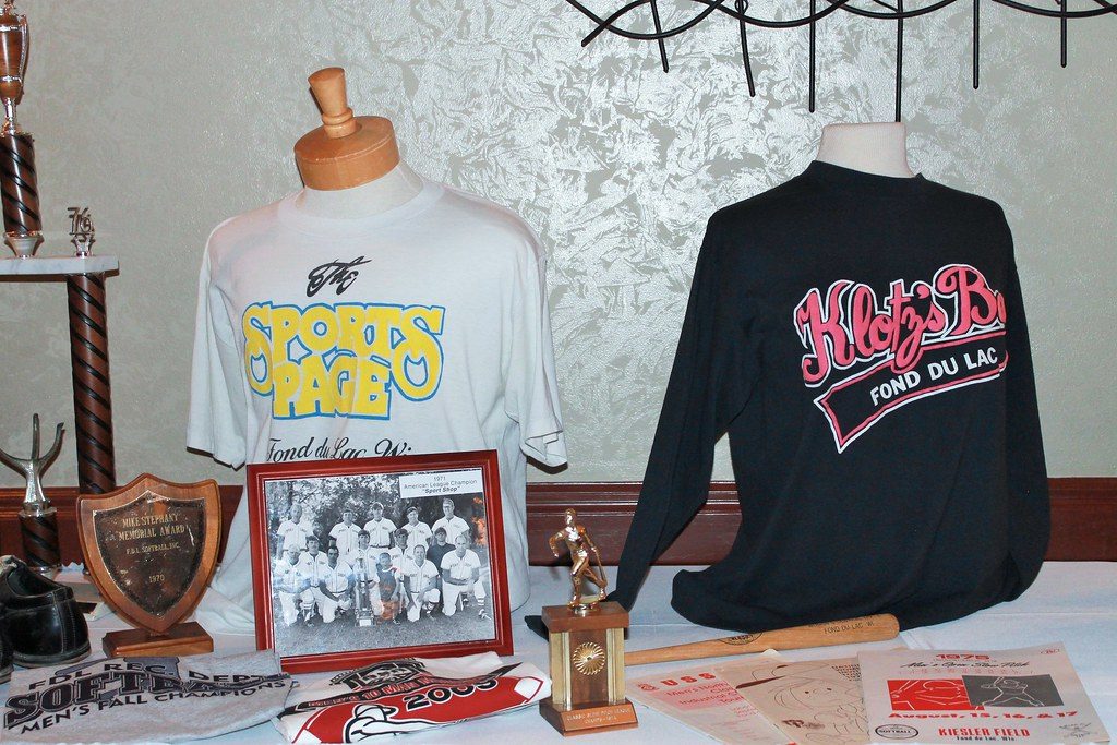 Memorabilia at the Fond du Lac Softball Hall of Fame Banquet 2019.