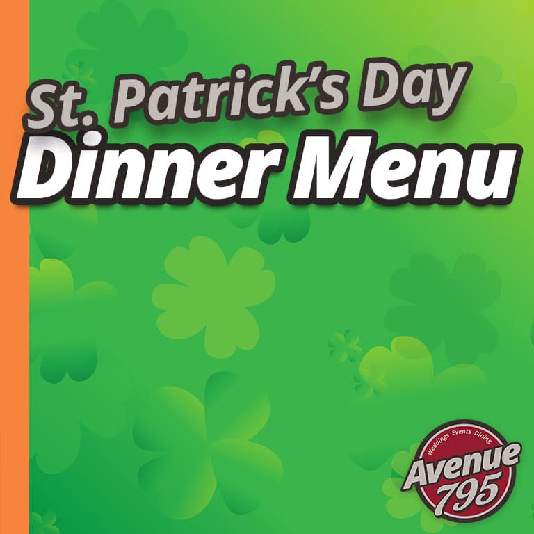 St. Patrick's Day dinner menu Fond du Lac, WI.